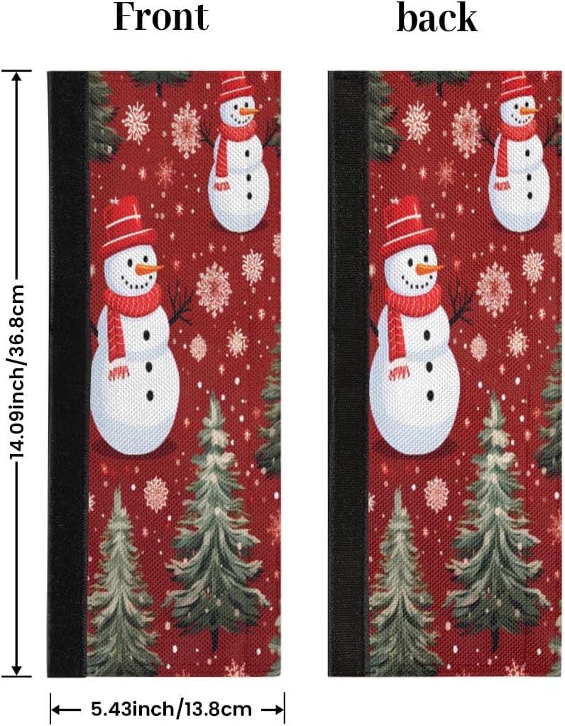 DXTKWL Christmas Tree Snowman Refrigerator Door Handle Covers Set of 2 Kitchen Appliance Handle Covers Protector for Fridge Microwave Stove Oven Dishwasher - Image 1